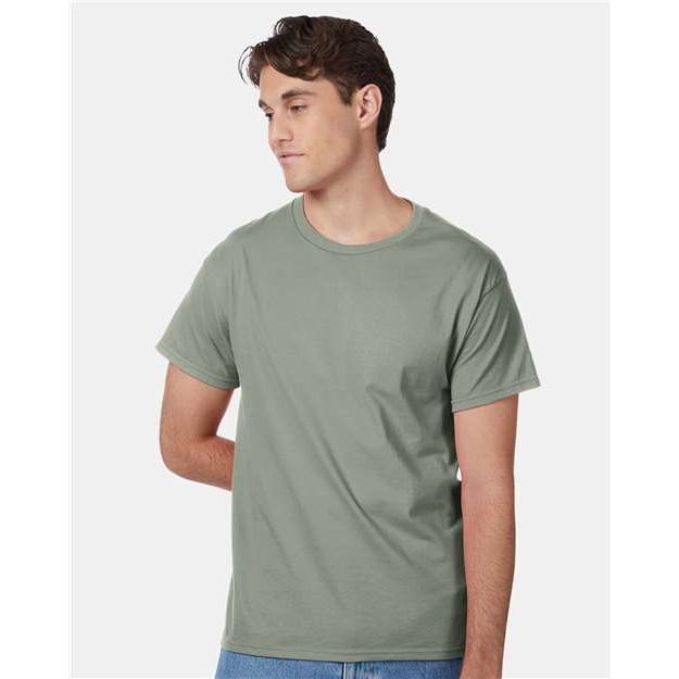 Hanes Authentic T-Shirt - Stonewashed Green - Hanes 5250 Hanes Stonewashed Green S