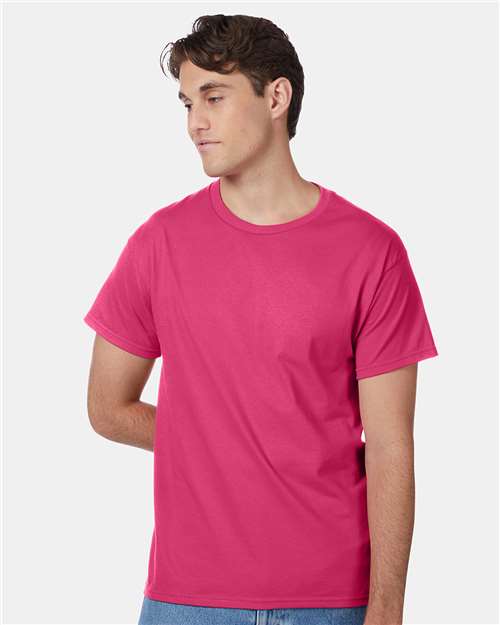 Hanes Authentic T-Shirt - Wow Pink - Hanes 5250 Hanes Wow Pink S