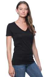 Royal Apparel 17030W Women's 50/50 Blend V-Neck - Black