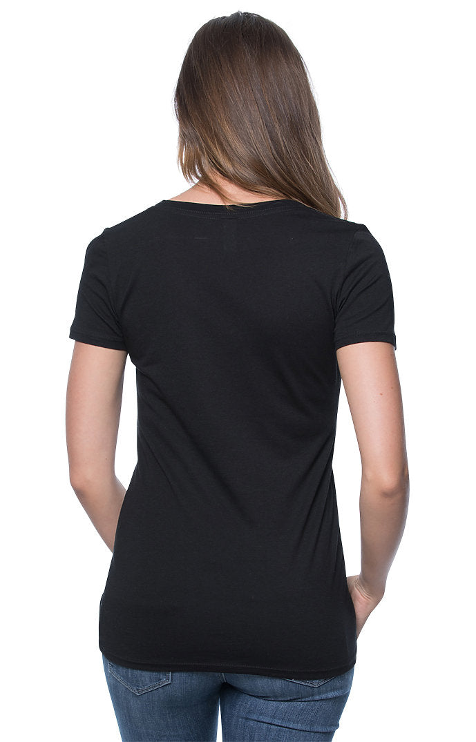 Royal Apparel 17030W Women's 50/50 Blend V-Neck - Black