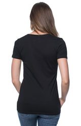 Royal Apparel 17030W Women's 50/50 Blend V-Neck - Black