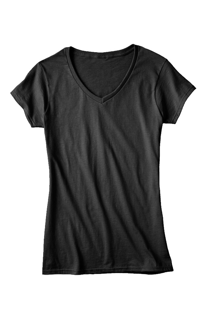 Royal Apparel 17030W Women's 50/50 Blend V-Neck - Black