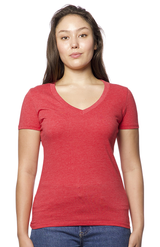 Royal Apparel 17030W Women's 50/50 Blend V-Neck - Heather Cardinal