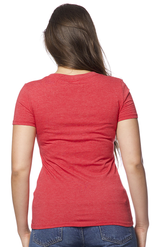 Royal Apparel 17030W Women's 50/50 Blend V-Neck - Heather Cardinal