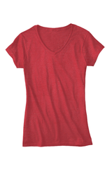 Royal Apparel 17030W Women's 50/50 Blend V-Neck - Heather Cardinal