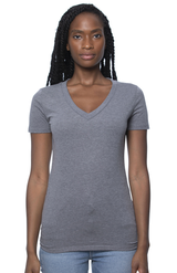 Royal Apparel 17030W Women's 50/50 Blend V-Neck - Heather Charcoal