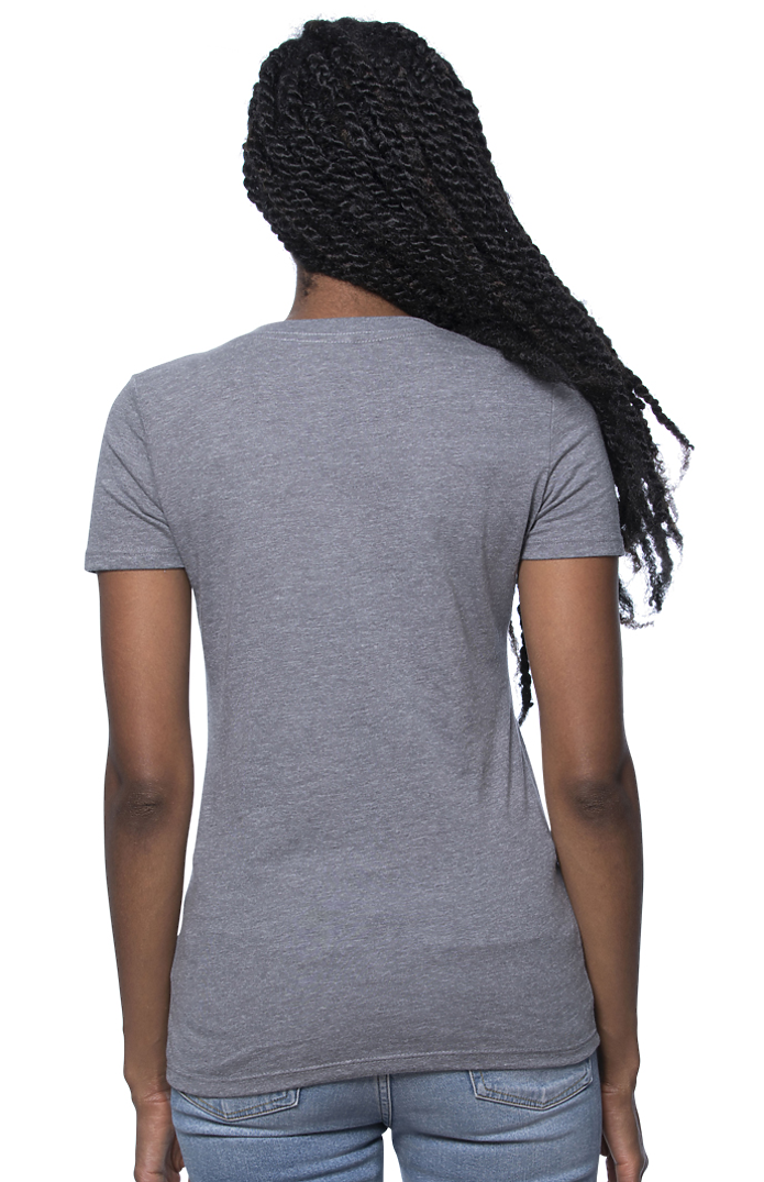Royal Apparel 17030W Women's 50/50 Blend V-Neck - Heather Charcoal