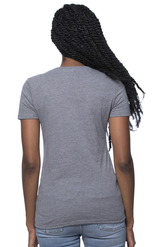 Royal Apparel 17030W Women's 50/50 Blend V-Neck - Heather Charcoal