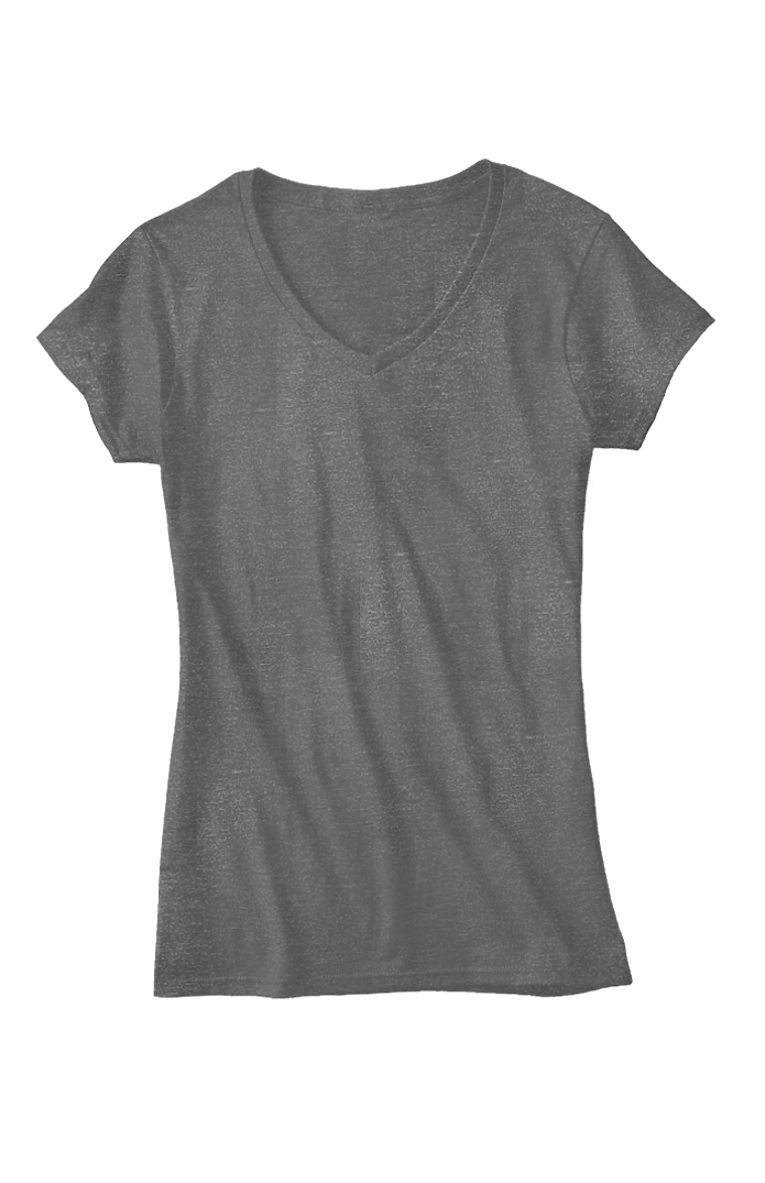 Royal Apparel 17030W Women's 50/50 Blend V-Neck - Heather Charcoal