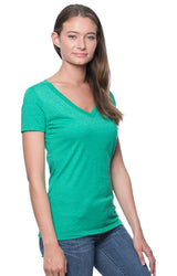 Royal Apparel 17030W Women's 50/50 Blend V-Neck - Heather Green
