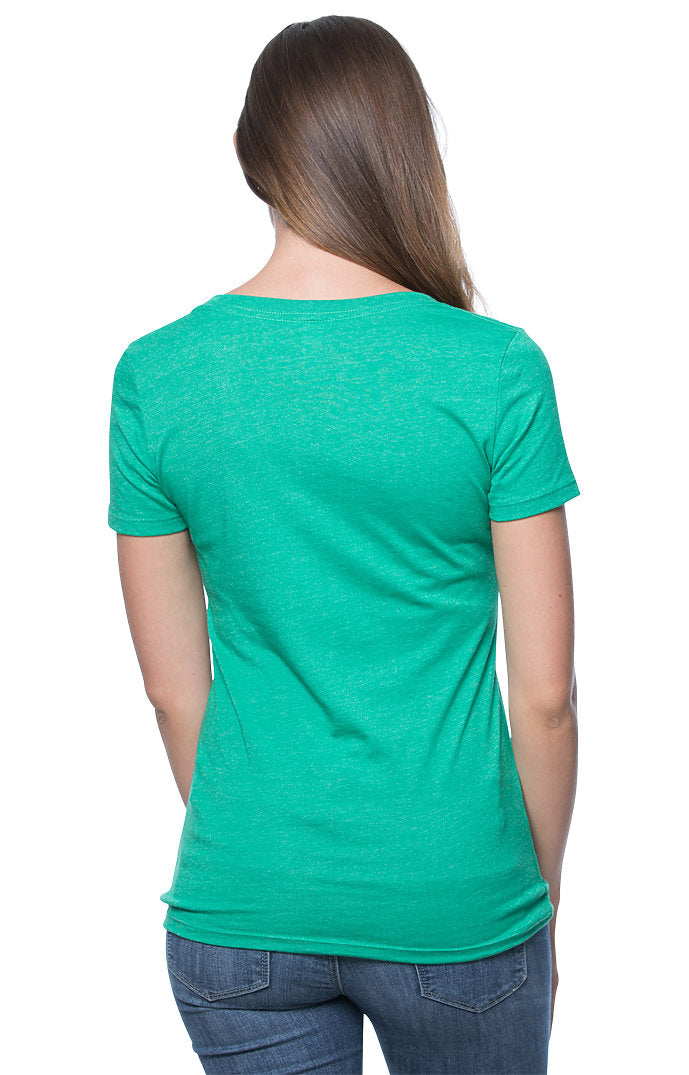 Royal Apparel 17030W Women's 50/50 Blend V-Neck - Heather Green