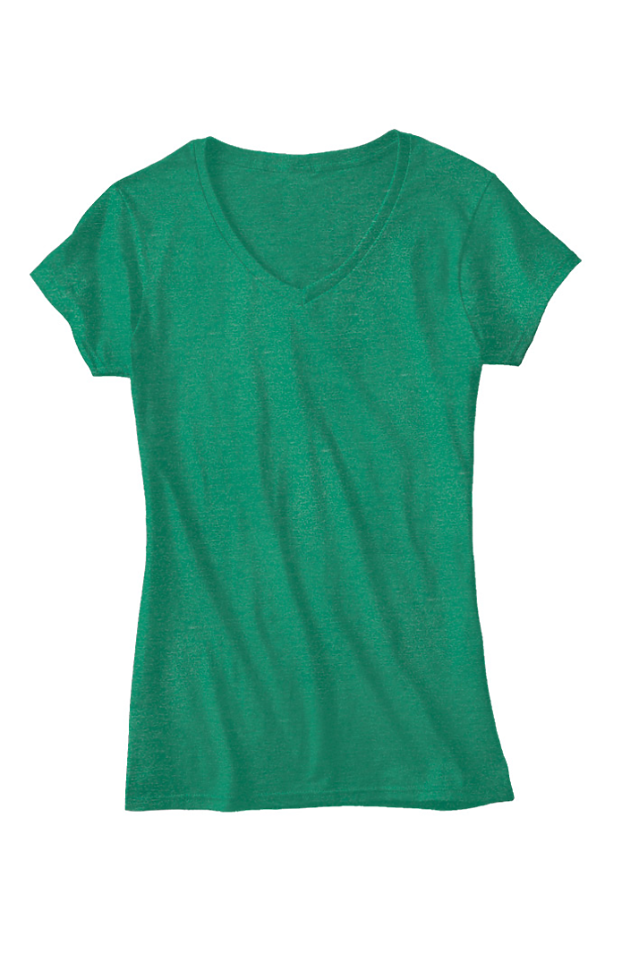 Royal Apparel 17030W Women's 50/50 Blend V-Neck - Heather Green