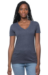 Royal Apparel 17030W Women's 50/50 Blend V-Neck - Heather Indigo