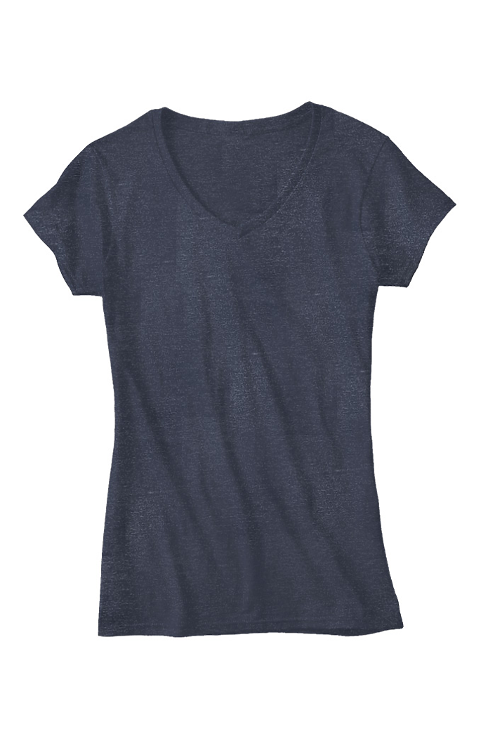 Royal Apparel 17030W Women's 50/50 Blend V-Neck - Heather Indigo