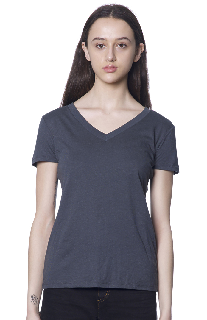 Royal Apparel 17030W Women's 50/50 Blend V-Neck - Heather Smoke