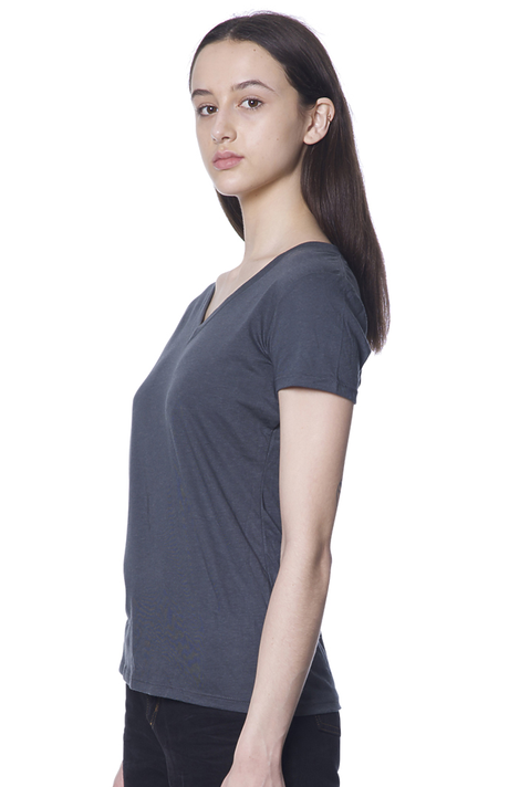 Royal Apparel 17030W Women's 50/50 Blend V-Neck - Heather Smoke