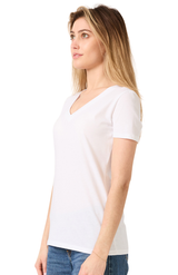 Royal Apparel 17030W Women's 50/50 Blend V-Neck - White