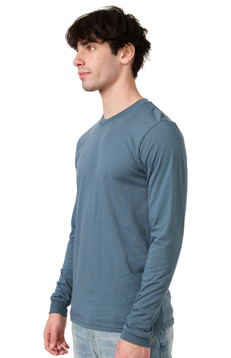 Royal Apparel 17054 Unisex Long Sleeve 50/50 Blend Tee - Aegean Blue