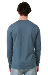 Royal Apparel 17054 Unisex Long Sleeve 50/50 Blend Tee - Aegean Blue