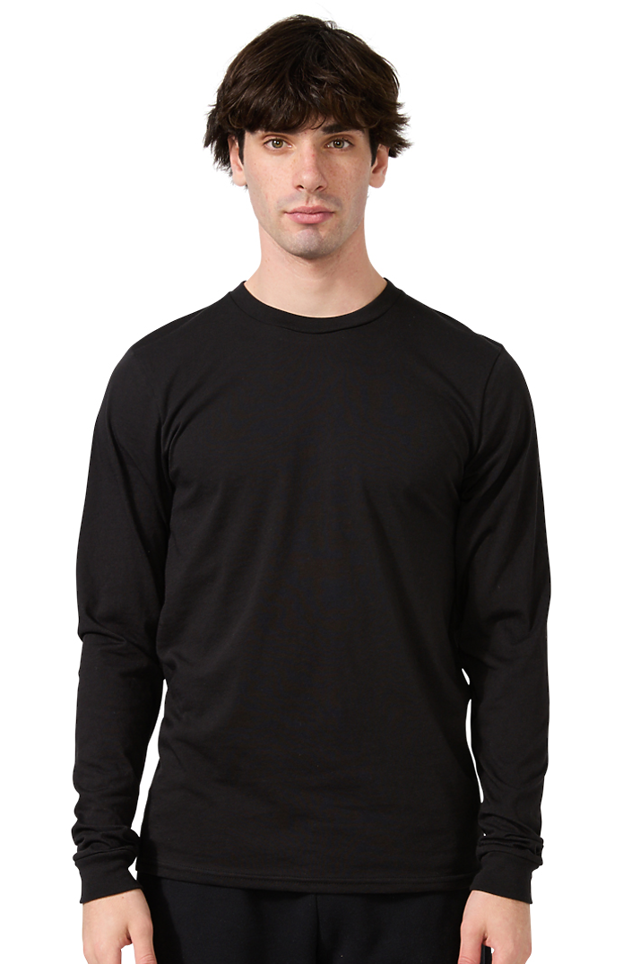 Royal Apparel 17054 Unisex Long Sleeve 50/50 Blend Tee - Black