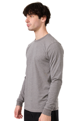 Royal Apparel 17054 Unisex Long Sleeve 50/50 Blend Tee - Heather Charcoal