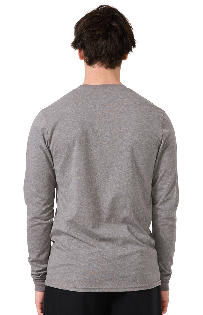 Royal Apparel 17054 Unisex Long Sleeve 50/50 Blend Tee - Heather Charcoal
