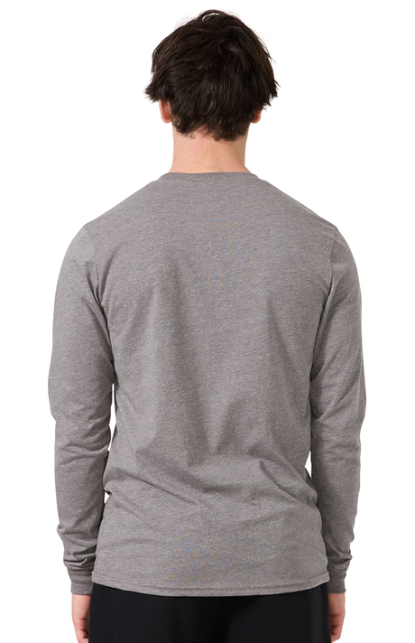 Royal Apparel 17054 Unisex Long Sleeve 50/50 Blend Tee - Heather Charcoal
