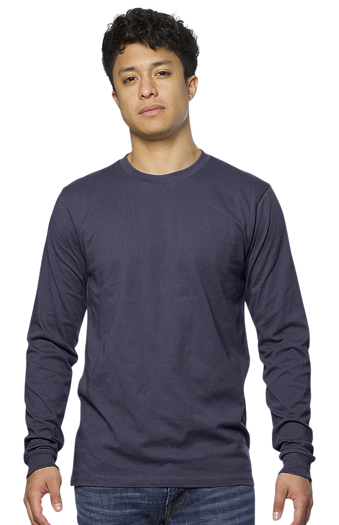 Royal Apparel 17054 Unisex Long Sleeve 50/50 Blend Tee - Heather Indigo