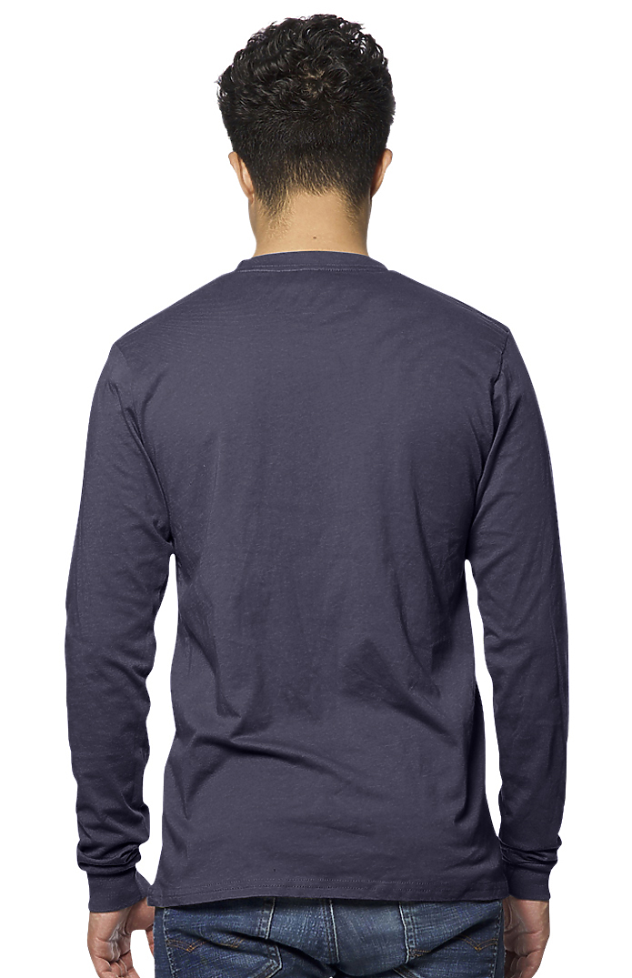 Royal Apparel 17054 Unisex Long Sleeve 50/50 Blend Tee - Heather Indigo