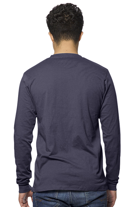Royal Apparel 17054 Unisex Long Sleeve 50/50 Blend Tee - Heather Indigo