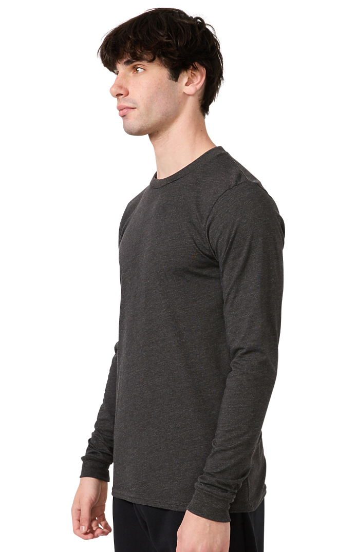 Royal Apparel 17054 Unisex Long Sleeve 50/50 Blend Tee - Heather Smoke