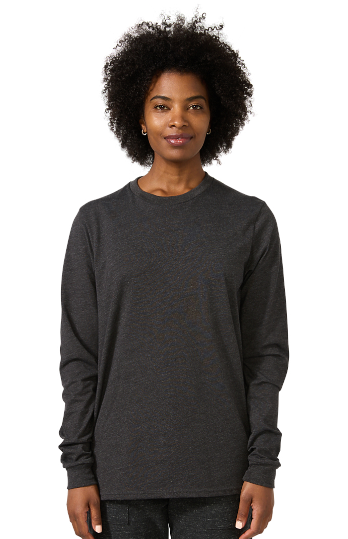 Royal Apparel 17054 Unisex Long Sleeve 50/50 Blend Tee - Heather Smoke