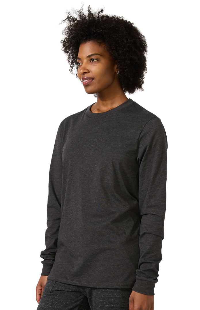 Royal Apparel 17054 Unisex Long Sleeve 50/50 Blend Tee - Heather Smoke