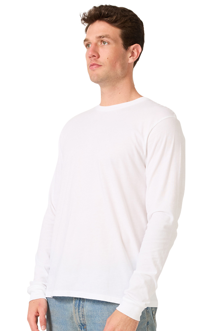 Royal Apparel 17054 Unisex Long Sleeve 50/50 Blend Tee - White