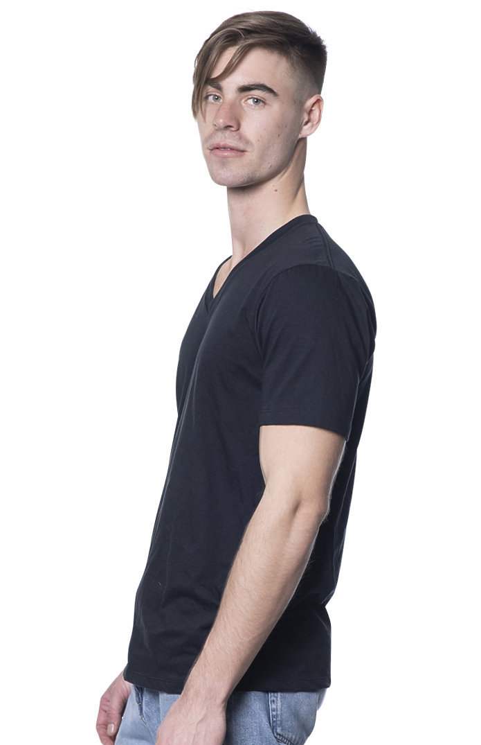 Royal Apparel 17055 Unisex 50/50 Blend V-Neck - Black