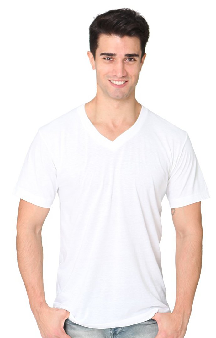 Royal Apparel 17055 Unisex 50/50 Blend V-Neck - White