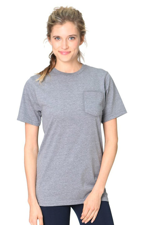 Royal Apparel 17057 Unisex 50/50 Blend Pocket Tee - Heather Charcoal