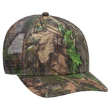 OTTO CAP® Mossy Oak Camouflage Superior Polyester Twill 6 Panel Low Profile Mesh Back Trucker Hat OTTO 171-1292