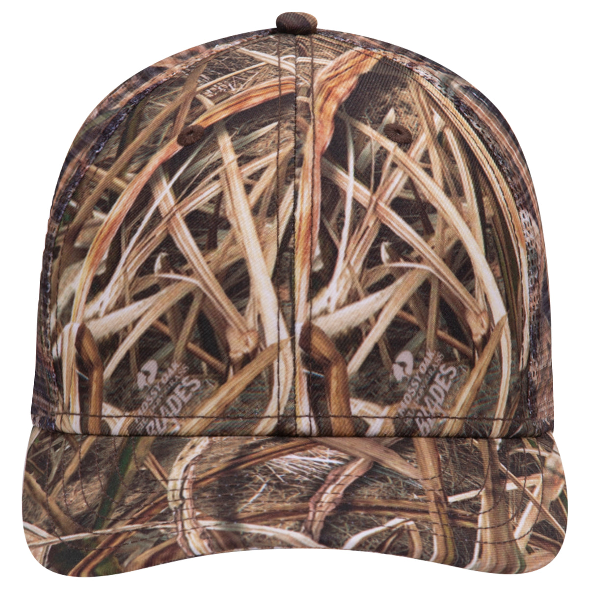 OTTO CAP Mossy Oak Camouflage Superior Polyester Twill 6 Panel Low Profile Mesh Back Baseball Cap OTTO 171-1292 Otto Cap MO4 - Shadow Grass Blades OSFM - Adult