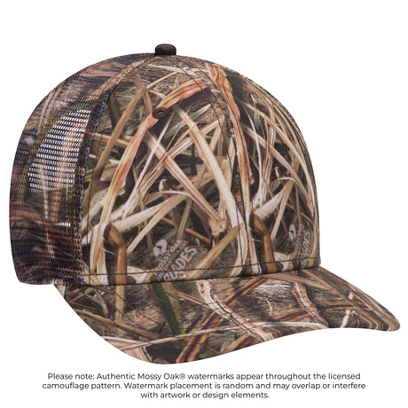 OTTO CAP® Mossy Oak® Camouflage 6 Panel Low Profile Mesh Back Trucker Hat OTTO 171-1292