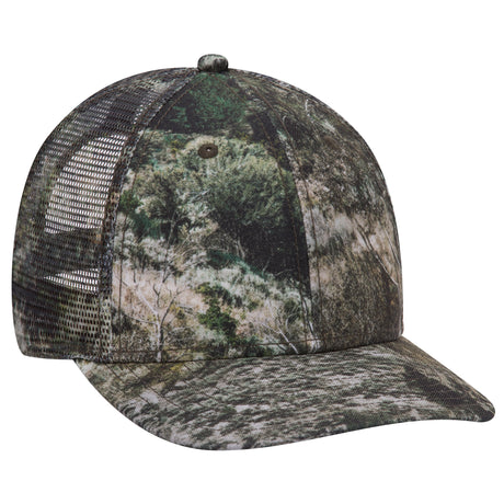 OTTO CAP® Mossy Oak Camouflage Superior Polyester Twill 6 Panel Low Profile Mesh Back Trucker Hat OTTO 171-1292