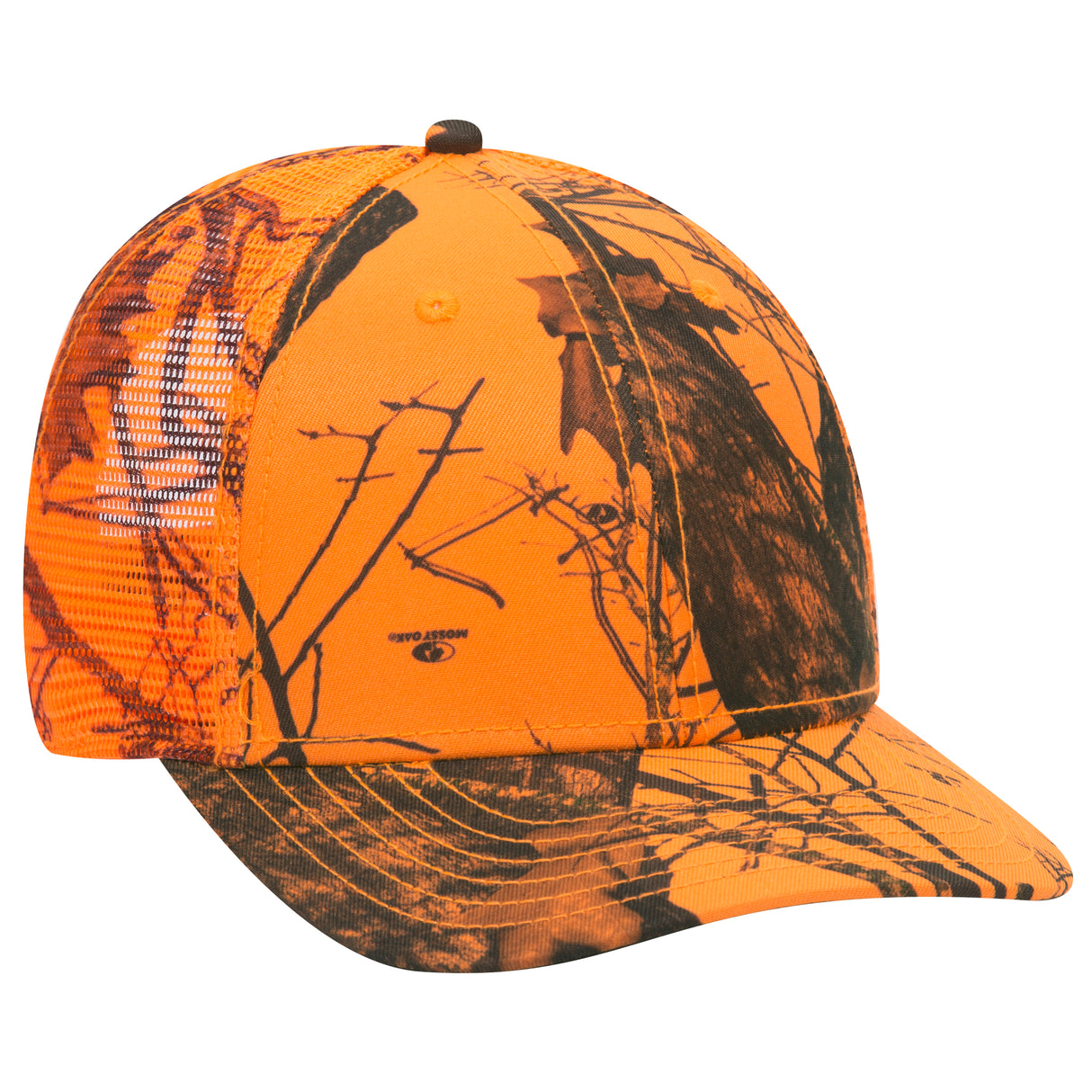 OTTO CAP® Mossy Oak Camouflage Superior Polyester Twill 6 Panel Low Profile Mesh Back Trucker Hat OTTO 171-1292
