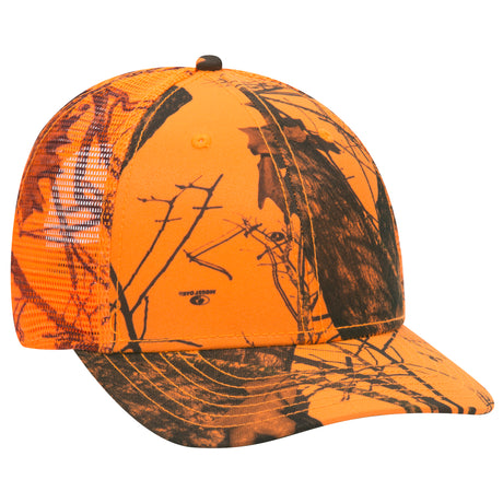 OTTO CAP® Mossy Oak Camouflage Superior Polyester Twill 6 Panel Low Profile Mesh Back Trucker Hat OTTO 171-1292