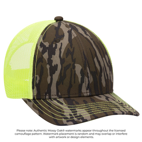 OTTO CAP® Mossy Oak® Camouflage 6 Panel Low Profile Mesh Back Trucker Hat OTTO 171-1293