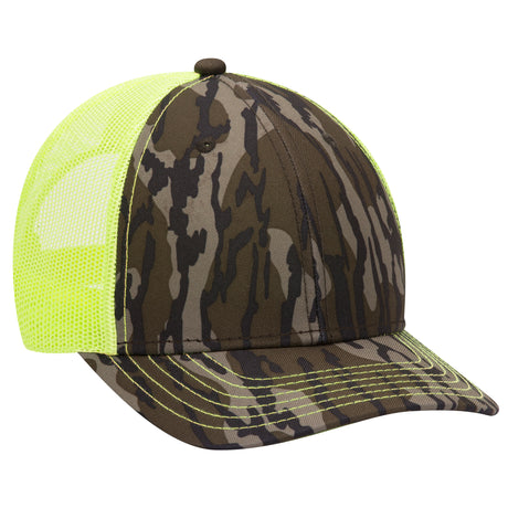 OTTO CAP® Mossy Oak Camouflage 6 Panel Low Profile Mesh Back Trucker Hat OTTO 171-1293
