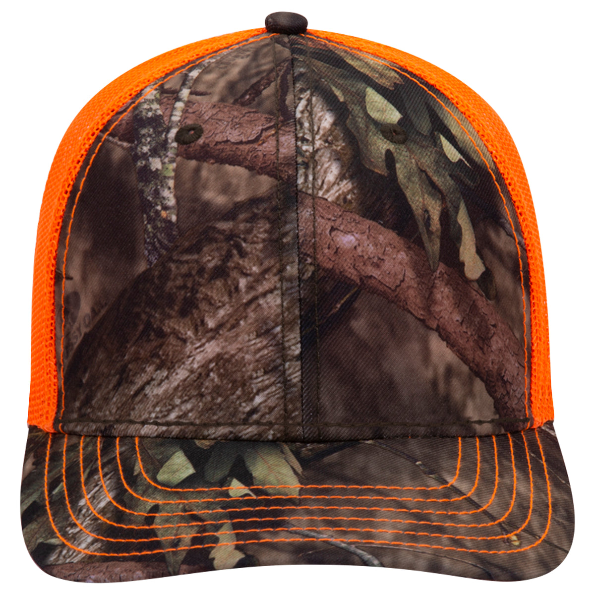 OTTO CAP Mossy Oak Camouflage Superior Polyester Twill 6 Panel Low Profile Mesh Back Baseball Cap OTTO 171-1293 Otto Cap MO209 - Break Up Country/N.Org OSFM - Adult