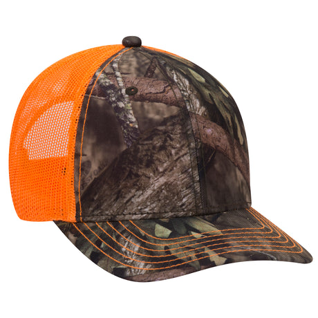OTTO CAP® Mossy Oak Camouflage 6 Panel Low Profile Mesh Back Trucker Hat OTTO 171-1293