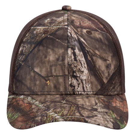 OTTO CAP Mossy Oak Camouflage Superior Polyester Twill 6 Panel Low Profile Mesh Back Baseball Cap OTTO 171-1293 Otto Cap MO239 - Break Up Country/Dk. Brn OSFM - Adult