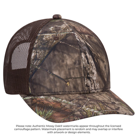 OTTO CAP® Mossy Oak® Camouflage 6 Panel Low Profile Mesh Back Trucker Hat OTTO 171-1293