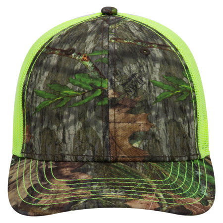 OTTO CAP Mossy Oak Camouflage Superior Polyester Twill 6 Panel Low Profile Mesh Back Baseball Cap OTTO 171-1293 Otto Cap MO340 - Obsession/N.Ylw OSFM - Adult